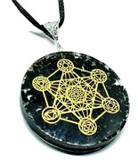 Black Tourmaline Metatrons Cube Necklace Pendant Orgone Chakra Orgonite ... - £11.23 GBP