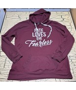 Rue 21 Fate Love the Fearless Maroon Hoodie Sweatshirt Size XL Unisex Wo... - $279.15 MXN