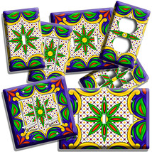 MEXICAN TALAVERA TILE STYLE LIGHT SWITCH OUTLET PLATE KITCHEN CAFE ROOM ... - $202.53 MXN+