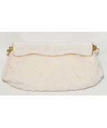 Vintage White Beaded Pearl Evening Bag Purse Clutch Pearl Strap Made in ... - £31.65 GBP