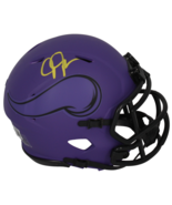 Justin Jefferson Autographed Vikings &#39;RAVE&#39; Mini Speed Helmet Beckett - $4,480.24 MXN