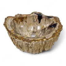 Wash Basin Fossilized Wood Natural Stone Attachment Washbowl Bathroom - £450.61 GBP