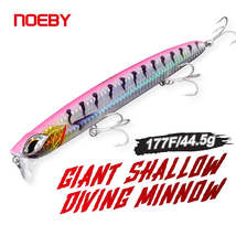 Noeby Diving Minnow Fishing Lure 177mm 44.5g Giant Shallow Floating 0-30... - $6.62