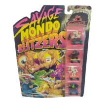 Vintage 1991 Savage Mondo Blitzers The Skull Crunchers Moc 4 Pack Toy Nos - £29.27 GBP