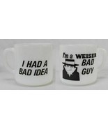 Vintage Federal Milk Glass Coffee Mug I&#39;m Weiser Bad Guy Rare - £31.24 GBP