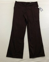 Suzy Shier Modern Fit Low Rise Pant Women&#39;s Size 13/14 Brown Cuffed Boot Cut NEW - £11.59 GBP