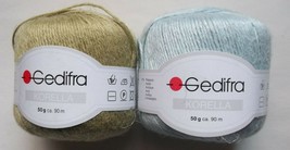 Gedifra Korella Yarn 2 Skeins 50 Gram Balls Flax Acrylic Pastel Shades - £8.11 GBP