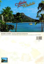 Hawaii Honolulu Waikiki Beach Diamond Head Palm Trees Sail Boat VTG Postcard - £7.39 GBP