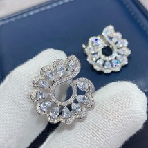T brand ladies flower water drop earclip shining lace exquisite earrings popular luxury thumb200