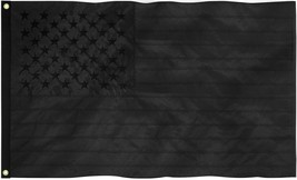 All Black American Flag 3X5 Ft 210D Embroidered Us Usa Blackout Tactical Grommet - £18.72 GBP