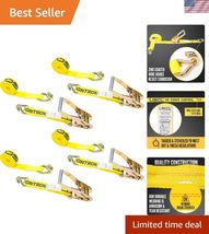 Ratchet Strap Heavy Duty 4-Pack, 2 Inch x 12 Foot Yellow Ratchet Strap w... - $140.99