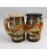 Vintage Gateway Arch Missouri Souvenir Barrel Mug Salt &amp; Pepper Shakers - $15.51