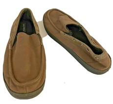 Nautica Mens Brown Canvas Slippers Loafers Size Large 11 to 12 - £12.53 GBP