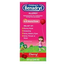Benadryl Children&#39;s Allergy Relief Liquid 02/2026  Medicine with Diphenh... - $14.88