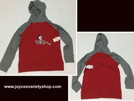 Wonder Nation Jersey Hoodie Shirt Skeleton Red &amp; Gray Multiple Sizes - $9.99