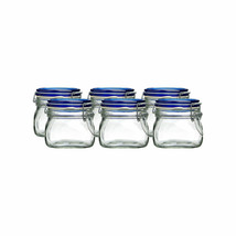 Bormioli Rocco 0.5L Swing Top Fido Canning Jars - Blue Lid | 6-pack - £69.70 GBP