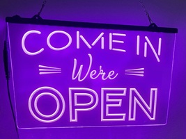 Come in We&#39;re Open Illuminated Led Neon Sign Decor Bar, Club, Lights Craft Art - £20.77 GBP+