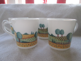 Corning Made in USA Landscape design, cups/mugs, four total, excellent - $25.00