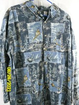 Men&#39;s Shirt Michael Austin Rugged Wear Button Down Pheasant Theme Long S... - $13.00