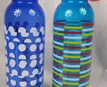 2 Starbucks Plastic Water Bottles Cup Blue Twist off Lid 25 Oz. New - £15.68 GBP