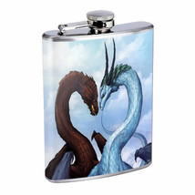 Dragons D36 Flask 8oz Stainless Steel Hip Drinking Whiskey Mythical Fantasy - £11.83 GBP