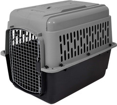 Large Dog Cat Pet Carrier Crate Travel Cage Gray Black 30-50 LBS Portable Kennel - £73.22 GBP