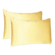 Gold Dreamy Set Of 2 Silky Satin Queen Pillowcases - $864.71 MXN