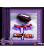 Clemson University~Tigers~Purple Organza Ladies Wedding Garter Set, Fabric Toss - $21.00