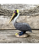 Miniature Brown Pelican On Beach Resin Statuette - £7.95 GBP