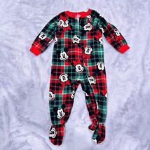 Disney Mickey Mouse Christmas Fleece Pajamas Footie Union Suit Red Toddl... - £8.67 GBP