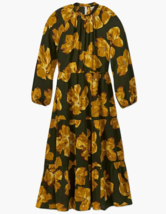 A New Day Women&#39;s High Neck Long Sleeve Tiered Dress Floral Green Sz S NEW - £14.56 GBP