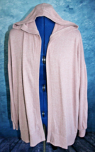 American Eagle Women&#39;s Soft &amp; Sexy Plush Mauve Open Front Hooded Cardigan ~M~ - £17.17 GBP