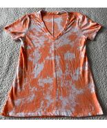RAG &amp; BONE Basic Jersey T-Shirt Orange V Neck 100% Organic Pima Cotton S... - $26.98