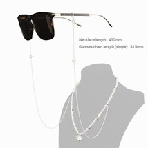 Fashion Women Pearls Shell Strap 925 Sterling Silver Eyewear Accessories Chain - £156.31 GBP