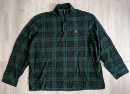Polo Ralph Lauren Pullover Mens XL Tartan Blackwatch Plaid 1/4 Zip - $35.96