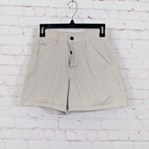 Lei Workwear Shorts Womens Juniors 3 Beige Twill High Rise Cotton Button... - $24.99