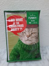 Hallmark Connection Funny Cat Cards "I Did What at the Christmas Party?!" 18 NIP - $16.78