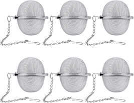 6PCS 304 Stainless Steel Mesh Tea Ball Infuser 2 Inch Strainer Silver - £10.96 GBP