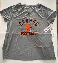 NFL Cleveland Browns Teens Girl&#39;s Gray Short Sleeve Camo T-Shirt Size: XL - £9.65 GBP