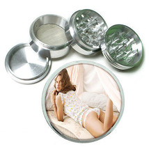 Russian Pin Up Girl D2 Aluminum Herb Grinder 2.5&quot; 63mm 4 Piece Hand Muller - £13.39 GBP