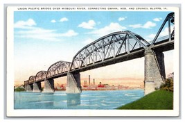 Union Pacific Railroad Bridge Omaha NE Council Bluffs IA UNP WB Postcard J19 - £2.29 GBP