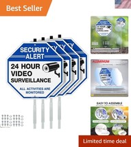 4-Pack Reflective Video Surveillance Signs with 42&quot; Rust-Free Stake - 10... - $54.00