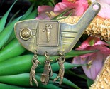 Vintage jan michaels golfer golf club pin brooch brass charm dangles thumb155 crop