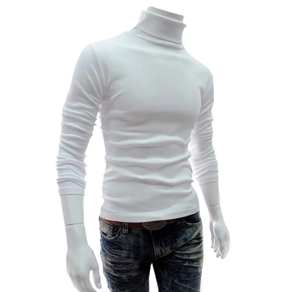  longsleeve turtleak men pullover soft stretchy knitted shirt for autumn winter knitted thumb200