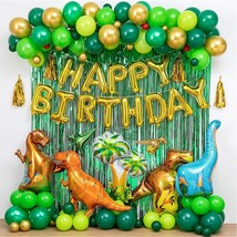 Dinosaur Birthday Party Decorations&amp;Balloons Arch Garland Kit(Gold,Green... - £35.34 GBP