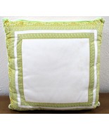 Gianni Versace Home Collection Medusa Green White 16&quot; Square Throw Pillow  - $324.28 CAD