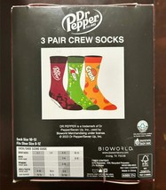 Dr. Pepper Men&#39;s 3-Pack of Crew Socks with Novelty Gift Box, Sizes 8-12 - £12.50 GBP