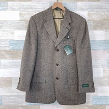 LRL Ralph Lauren Tweed Wool Sport Coat Brown Three Button Mens 42L 42 Long - $178.19