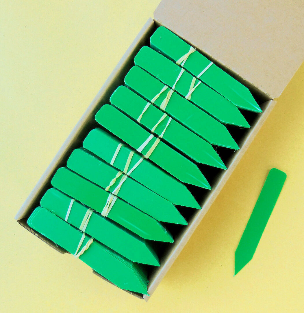 Green Plastic Plant Stakes / Labels / Nursery Tags - Made in USA - 4" X 5/8" - £6.95 GBP - £109.11 GBP