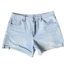 No Boundaries Jean Shorts Junior Size 13 Distressed Light Wash Denim Whi... - $14.94